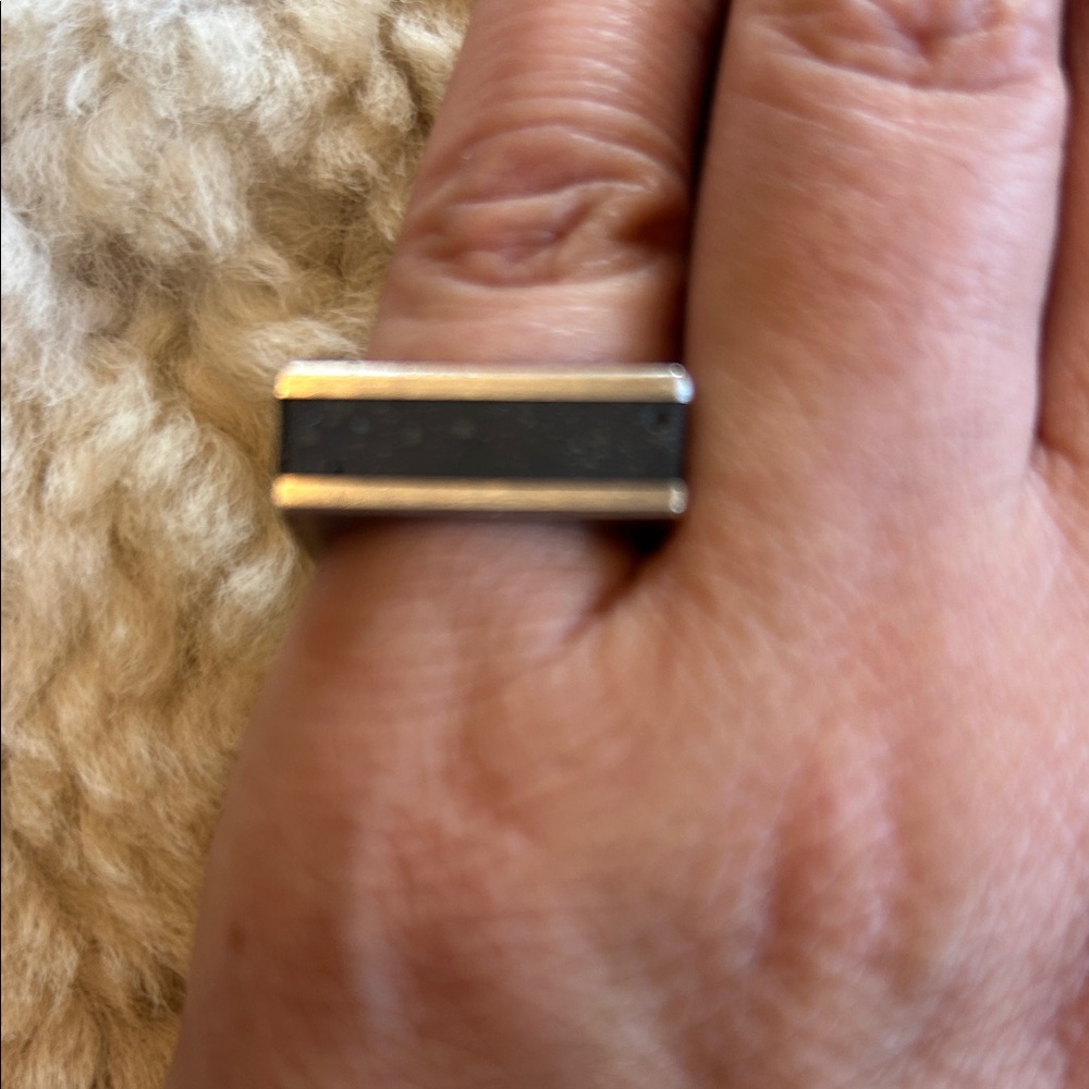 Concrete and Silver Ring.